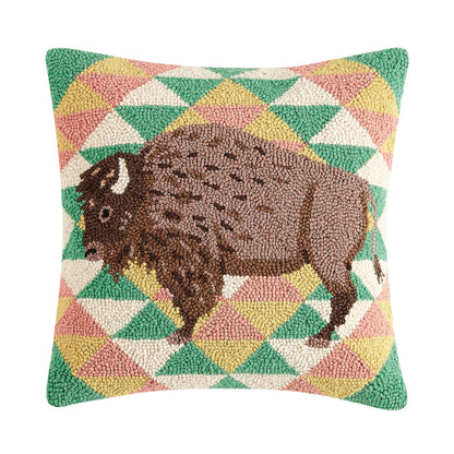 Boho Buffalo Pillow 16x16"