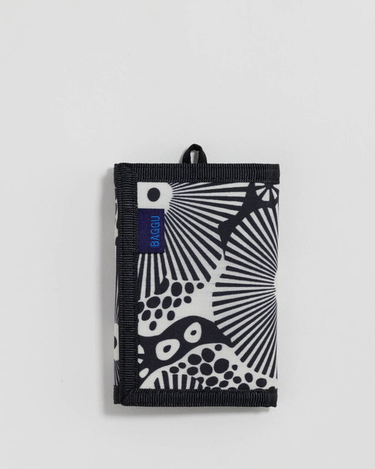 Nylon Wallet - Woodblock Floral Balck