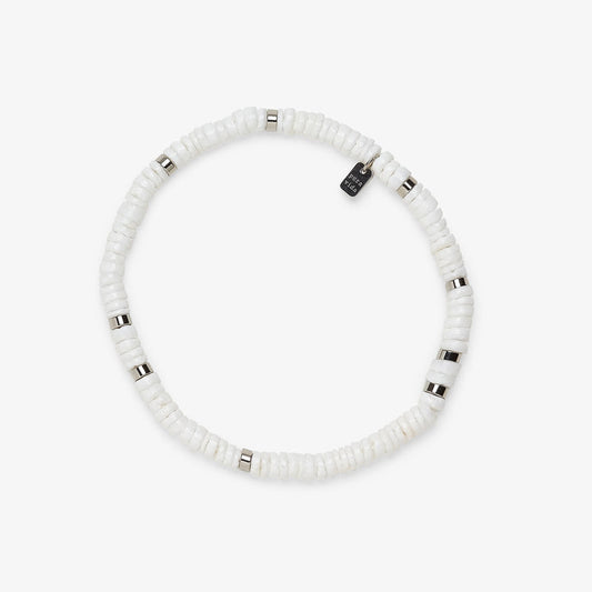 Puka Shell Stratch Anklet - Silver