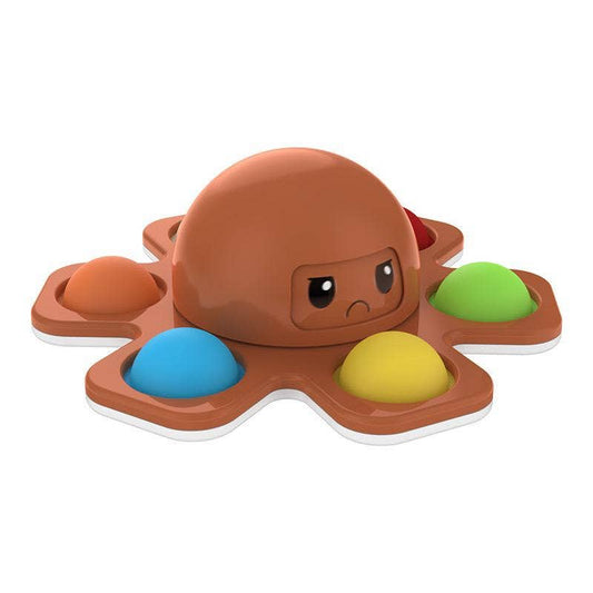 Octopus Shaped Simple Dimple Fidget Spinner - Brown