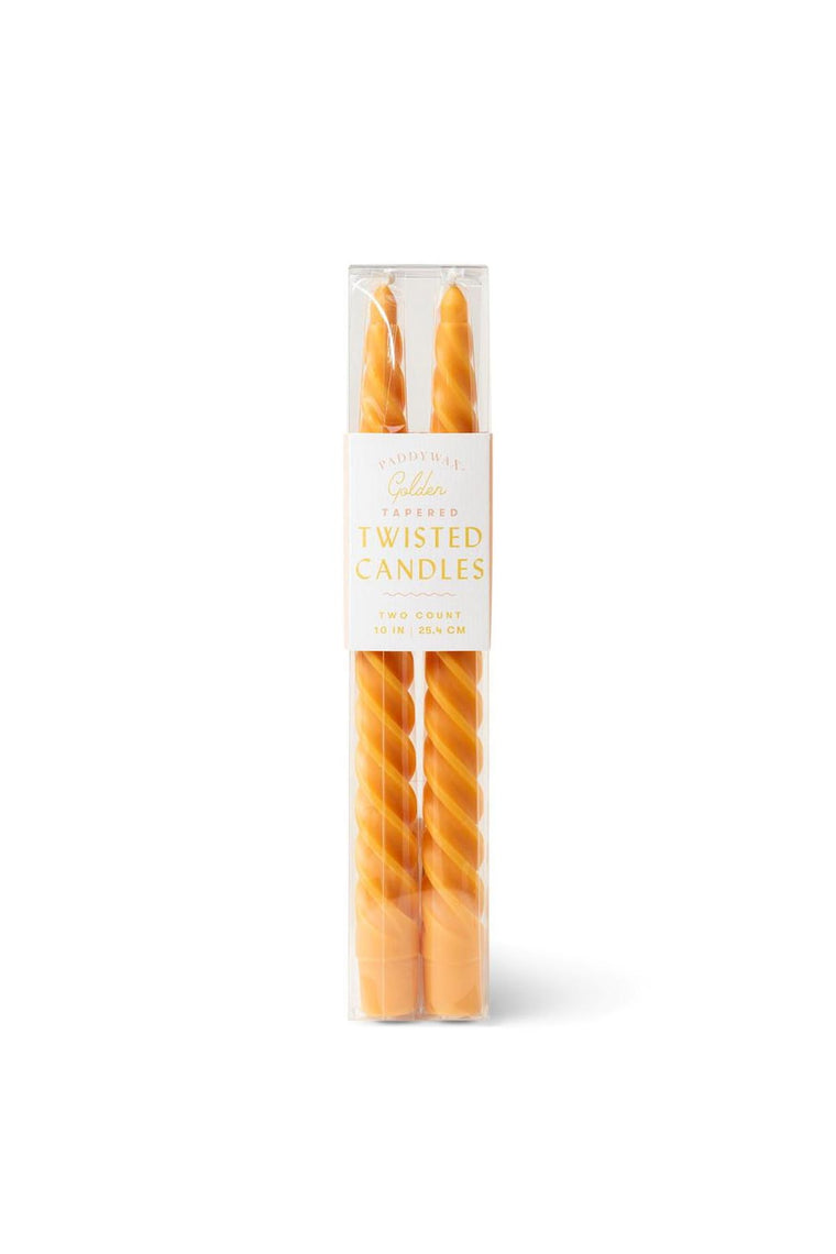 Twisted Taper Candles - Golden