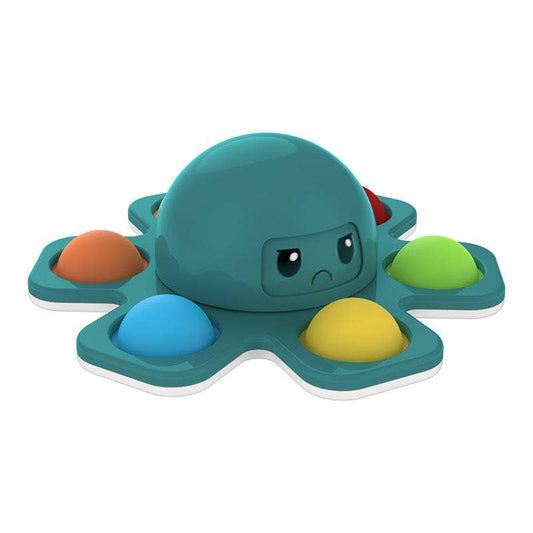 Octopus Shaped Simple Dimple Fidget Spinner - Teal