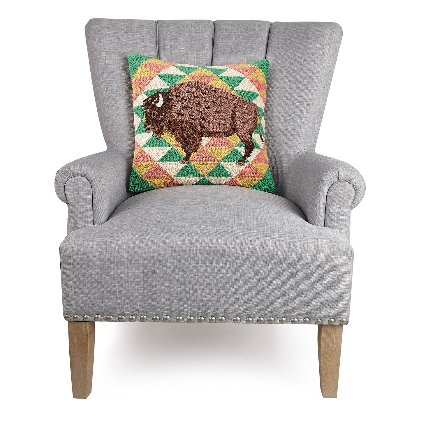 Boho Buffalo Pillow 16x16"