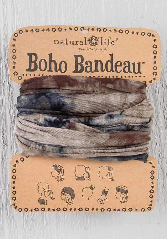 Natural Life Boho Bandeau - Brown, Green & Navy Tie Dye