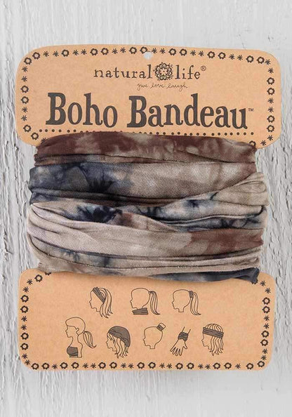 Navy Tie-Dye Velvet Boho Bandeau