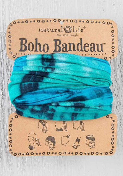 Natural Life Boho Bandeau - Turquoise and Blue Tie-Dye