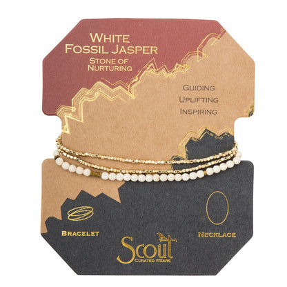 Delicate Stone White Fossil Jasper Stone of Nurturing Bracelet/Necklace