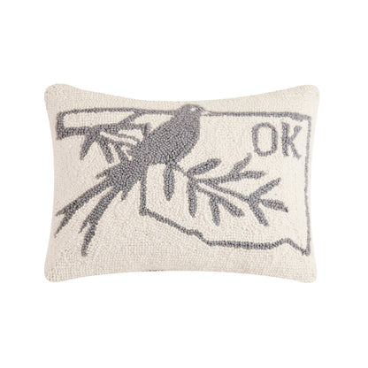 OK Grey Bird Pillow 12x16