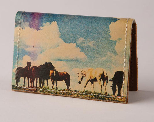 Backerton Horses Leather Cardholder Wallet