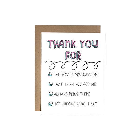 Thank You Check List Card