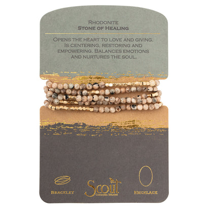 Rhodonite Stone of Healing Bracelet/Necklace