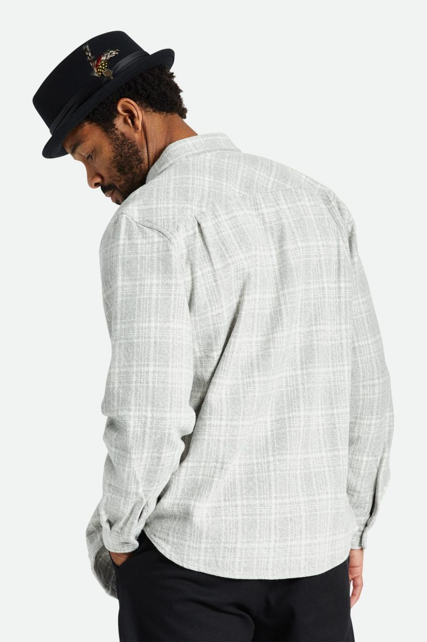 Bowery Heavy Weight L/S Flannel - Heather Grey/Off White