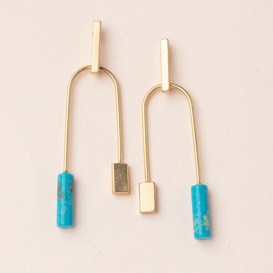 Stone Balance Turquoise/Gold Earrings
