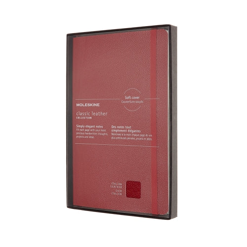 Classic Large Soft Cover Leather Collection - Bordeaux Red