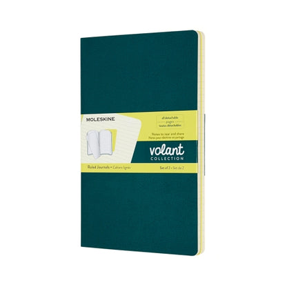 Volant Ruled Large Journal - Pine Green/Lemon Yellow