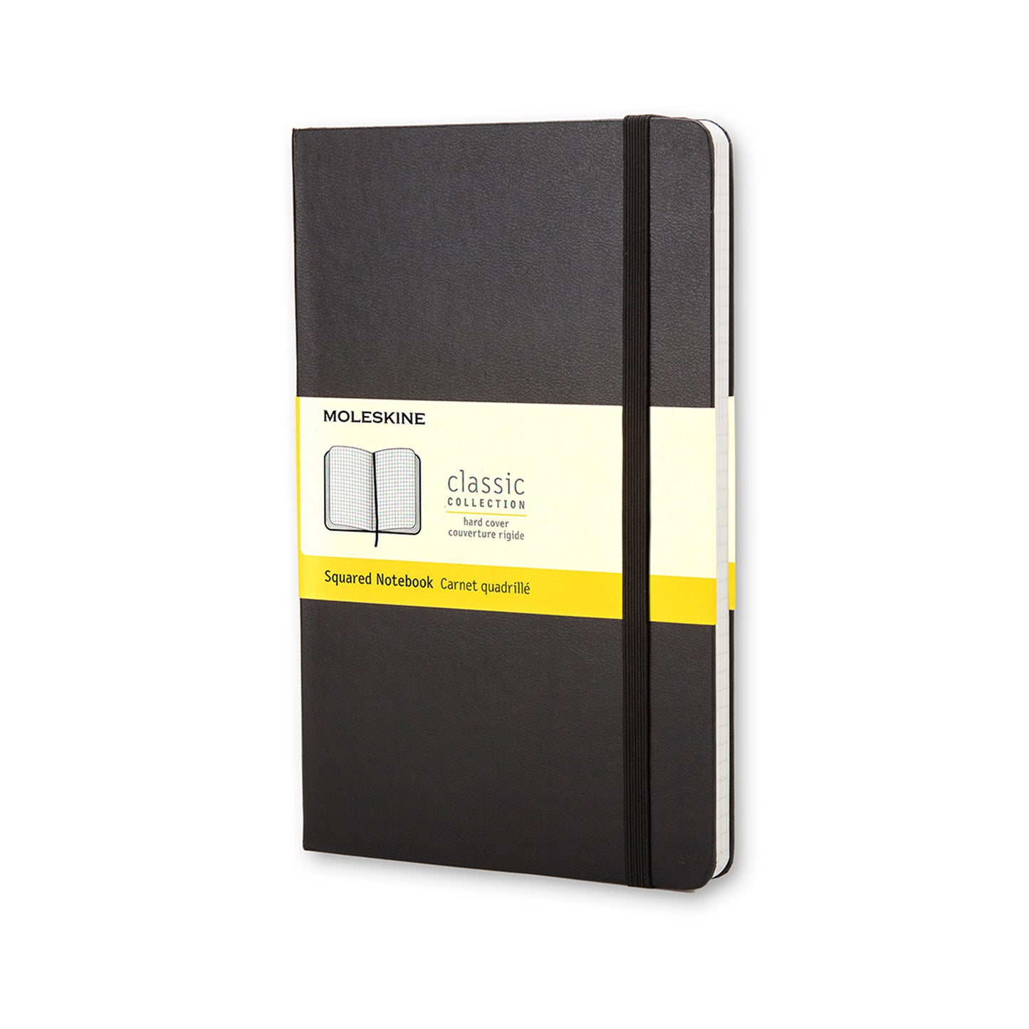 Classic Large Squared Hard Cover Notebook - Black