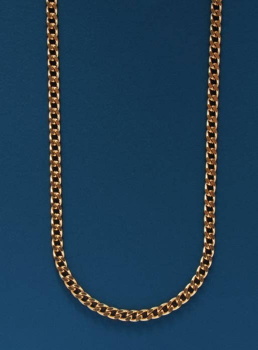 4mm Gold Cuban Chain Necklace