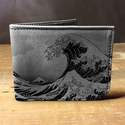 Backerton Leather Wallet - Great Wave