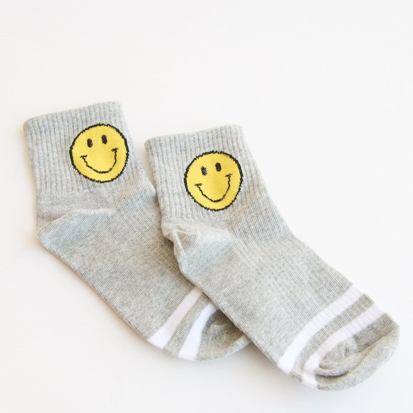 Smiley Sweat Socks - Grey