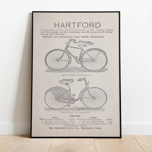Vintage Hartford Bicycle Print