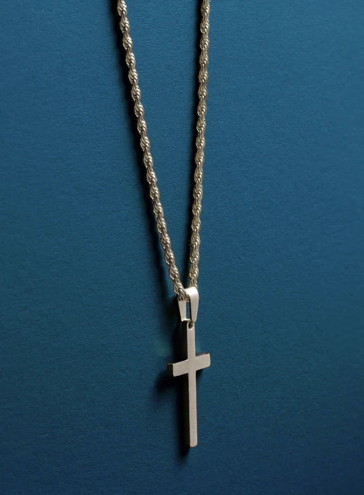 Waterproof Large Silver Cross Pendant