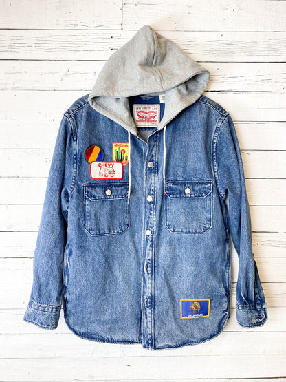 Levi's Hooded Jacket with Pockets and Vintage Patches