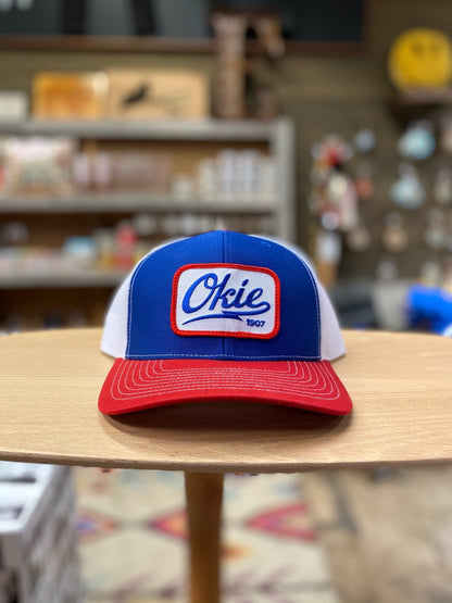 Okie Logo Trucker Hat- Red/White/Blue