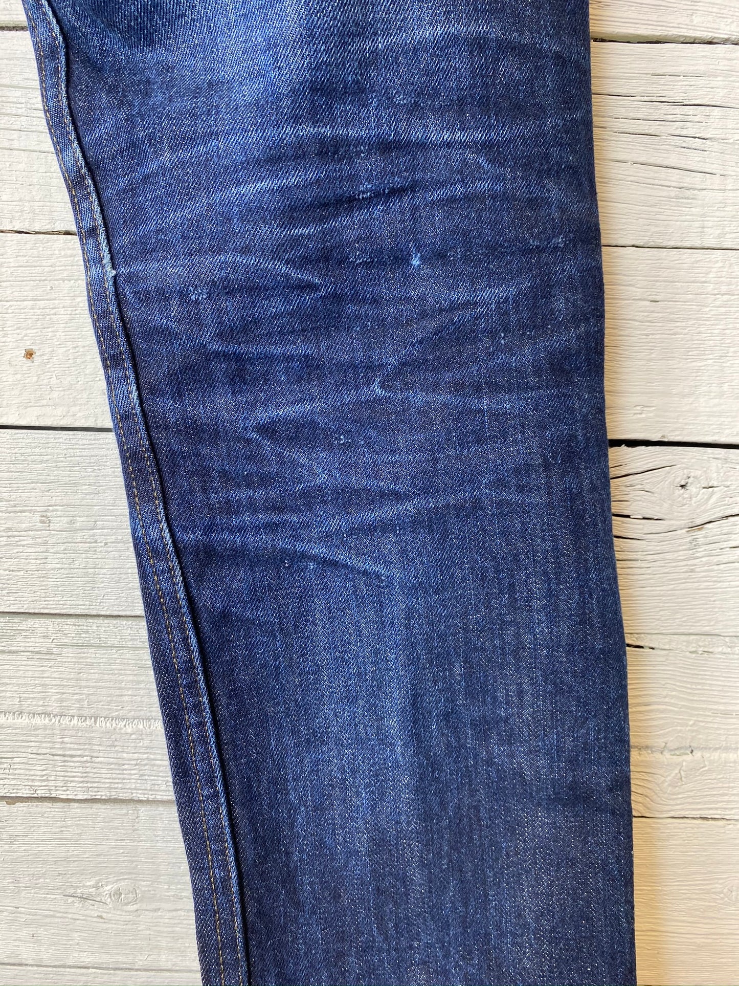 Worn in Naked and Famous: Weird Guy Green Tea Dyed Selvedge
