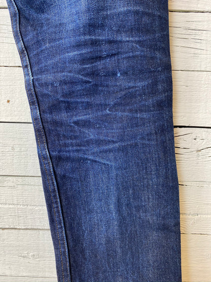 Worn in Naked and Famous: Weird Guy Green Tea Dyed Selvedge