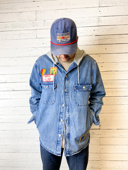 Levi's Hooded Jacket with Pockets and Vintage Patches