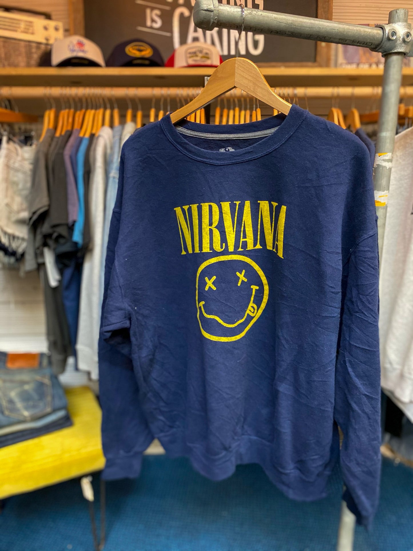 Nirvana Logo Vintage Navy Sweatshirt