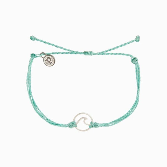 Silver Wave Bracelet - Ice Blue