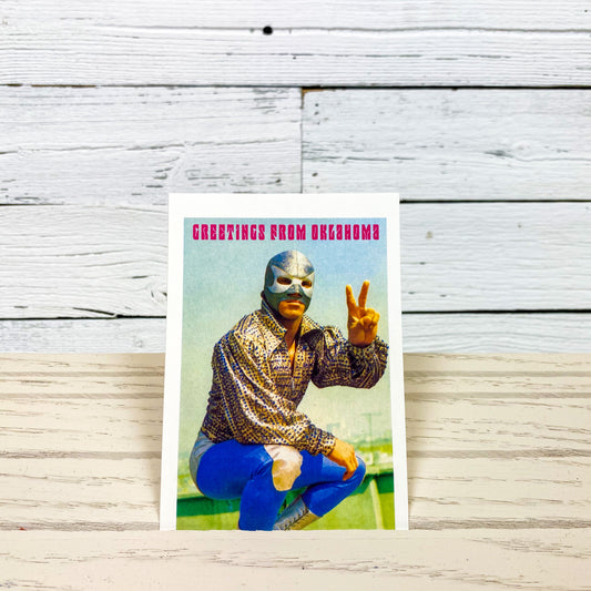 Greetings from Oklahoma Postcard - Luchador