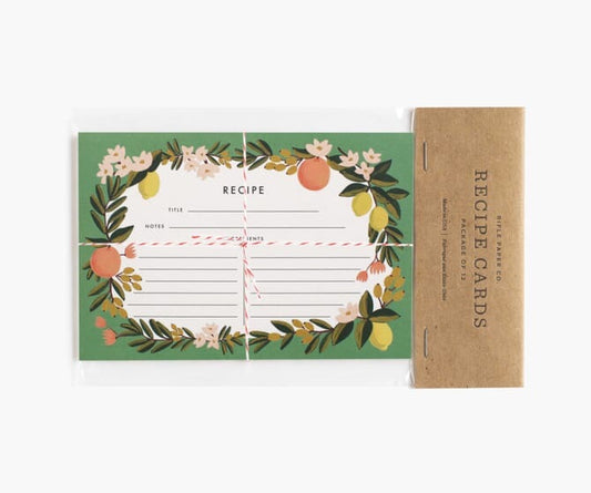 Citrus Floral Recipe Cards