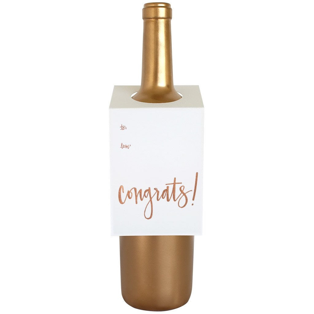 Congrats Rose Gold Wine/Spirit Tag
