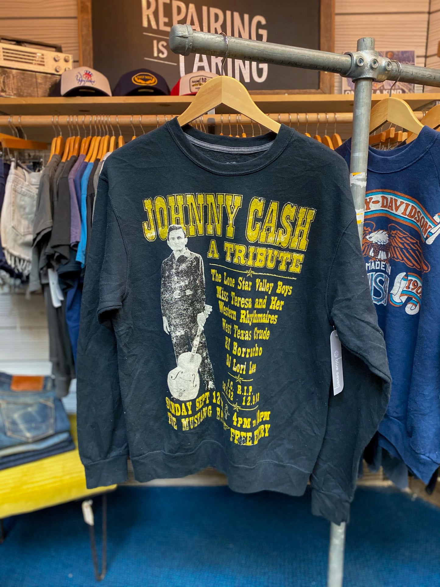 Johnny Cash Vintage Black Sweatshirt
