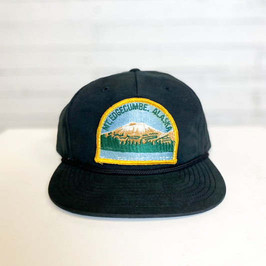 Vintage Mt Edgecumbe Alaska Patch Black Hat