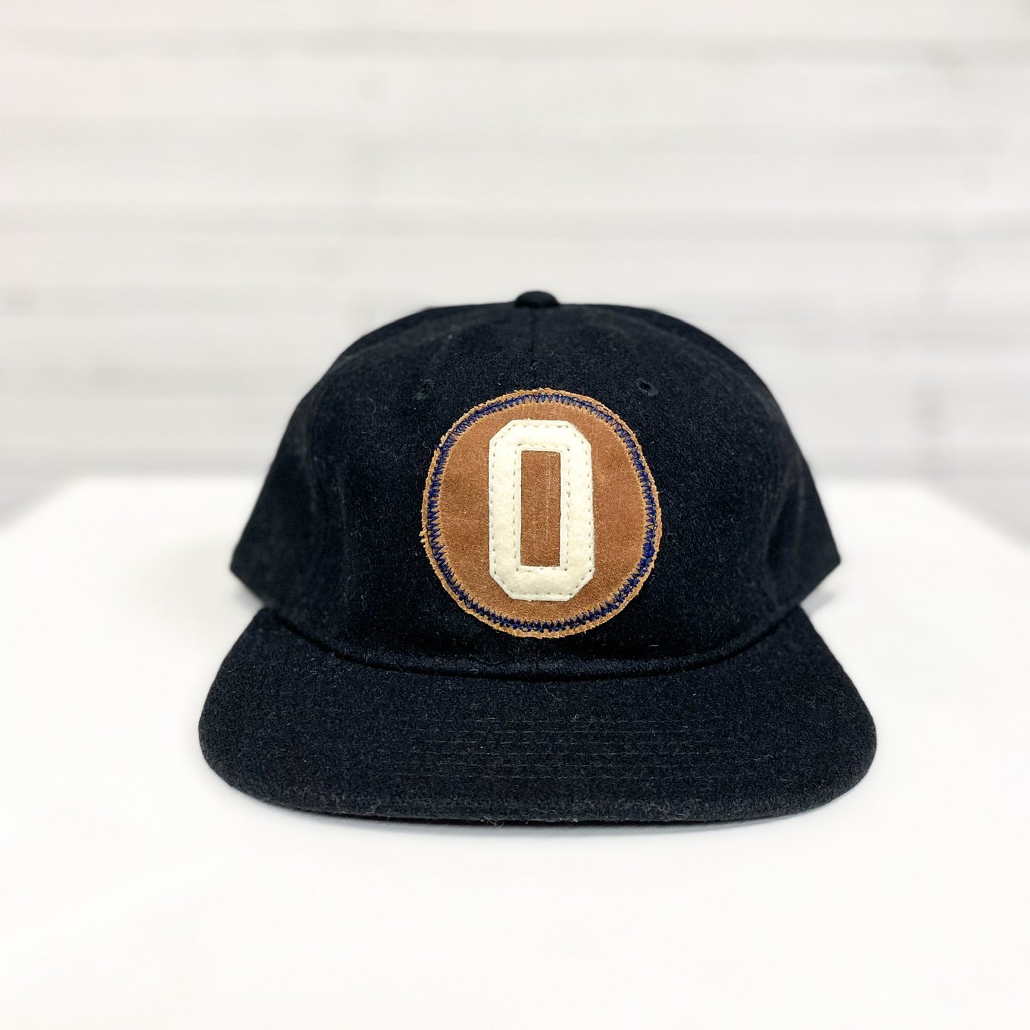 Handmade "O" Wax Canvas Patch Wool Blend Hat