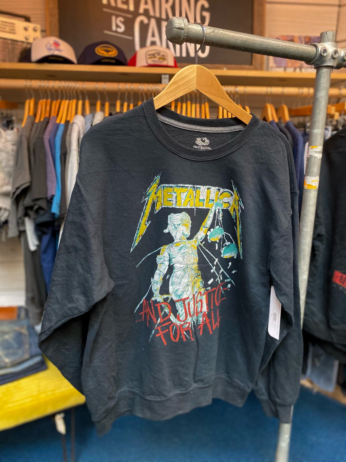 Metallica and Justice For All Vintage Black Sweatshirt