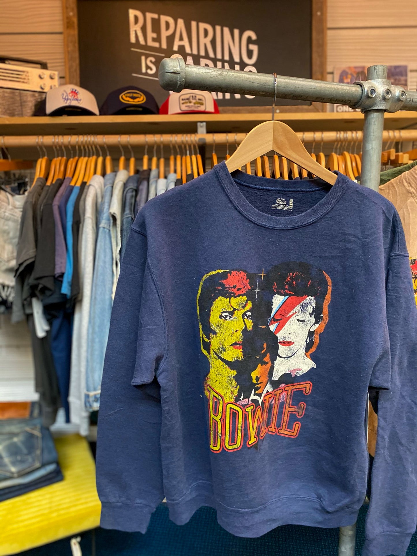 Bowie Vintage Navy Sweatshirt