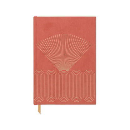 Bright Terracotta Radiant Rays Bookcloth