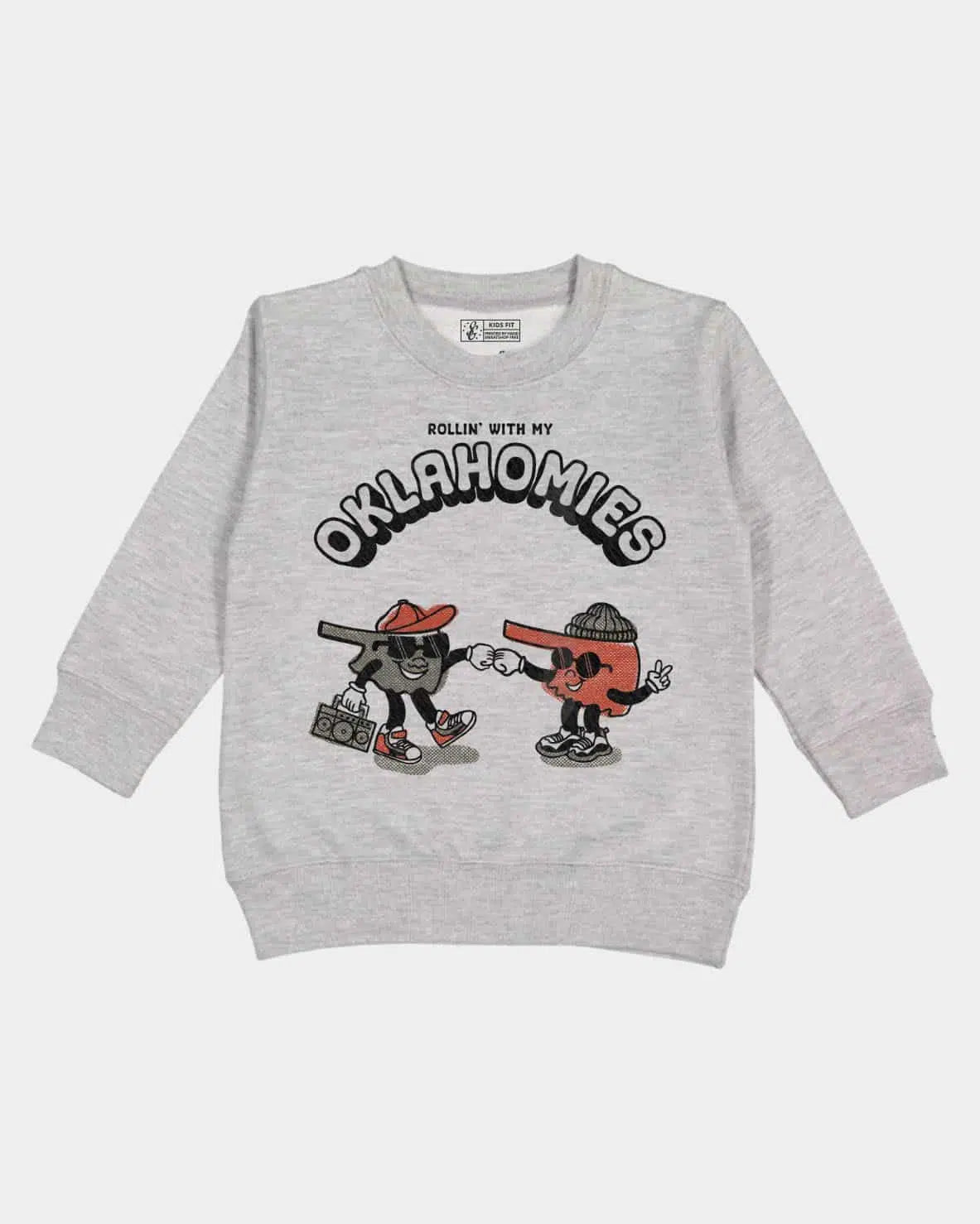 Oklahomies Kids Pullover Sweatshirt - Heather Grey