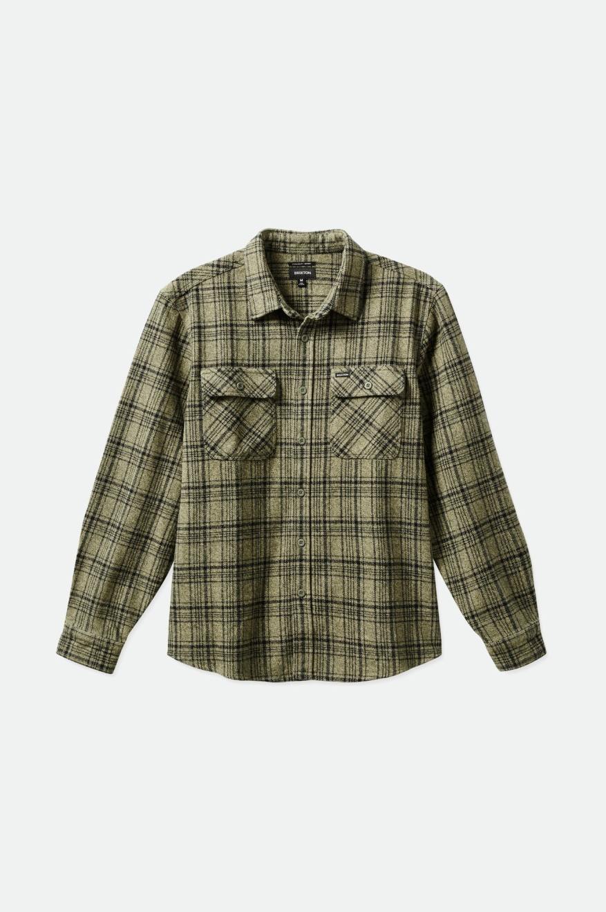 Bowery Heavy Weight L/S Flannel - Military Olive/Black