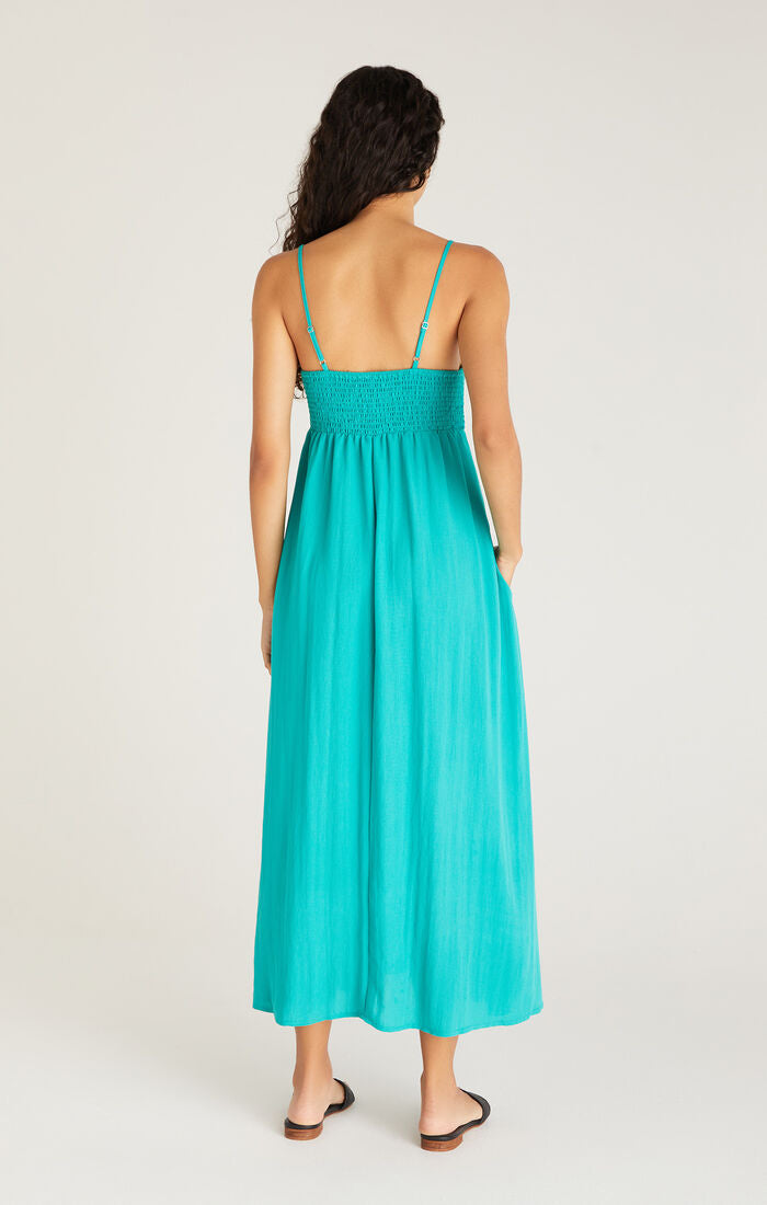 Beachside Midi Dress - Tropical Teal