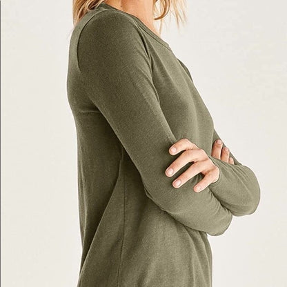 Everyday Brushed LS Top - Dusty Olive