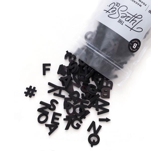 Soft Magnetic Letters 1" Sans Serif - Inky Black
