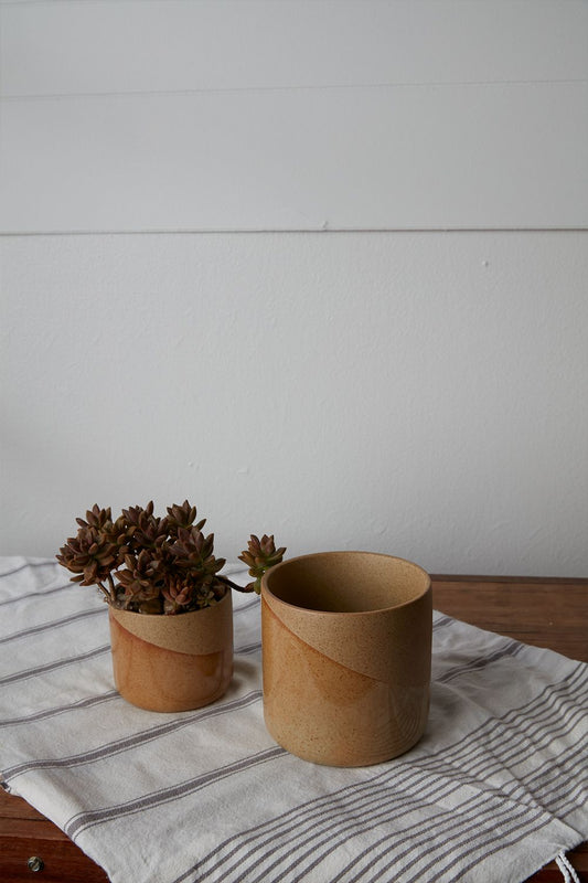 Tan Marbella Pot 4.75"x 4.75"