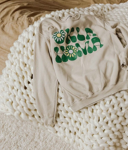 Oklahoma Flower Thrifted Sweatshirt