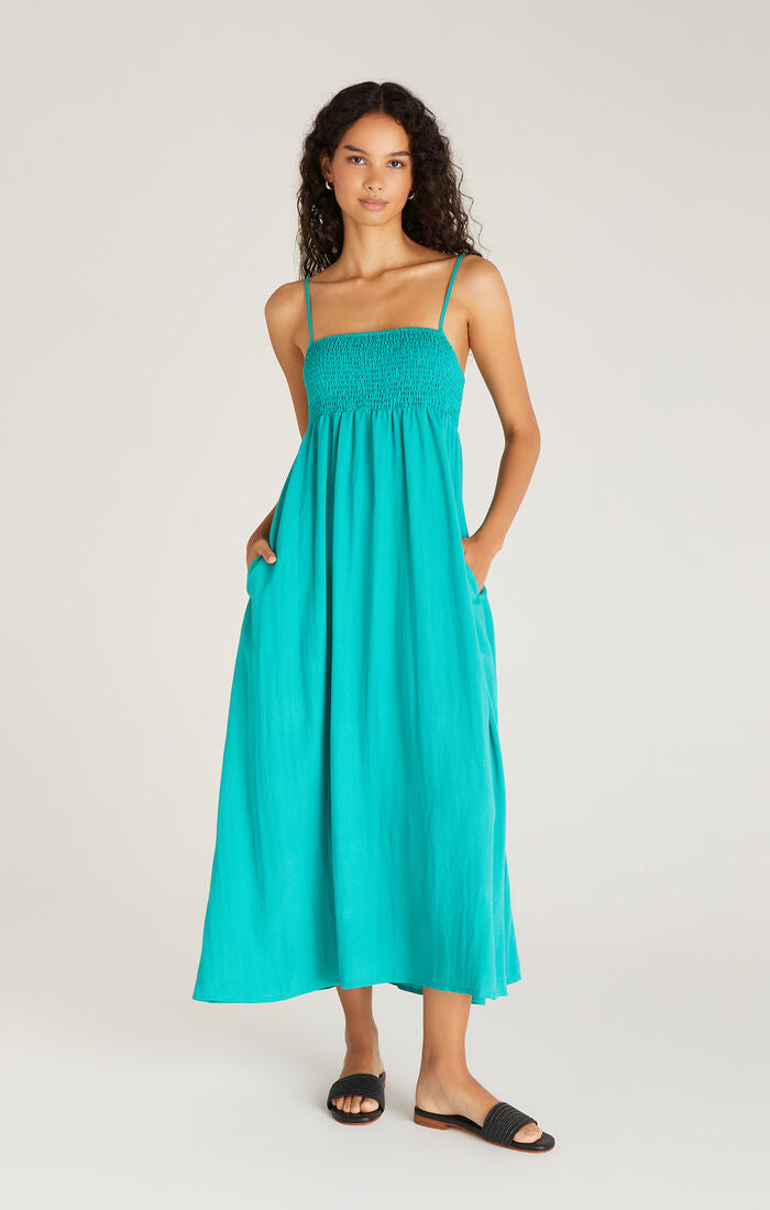 Beachside Midi Dress - Tropical Teal