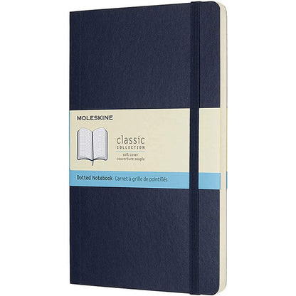 Classic Large Dotted Soft Cover Notebook - Sapphire Blue